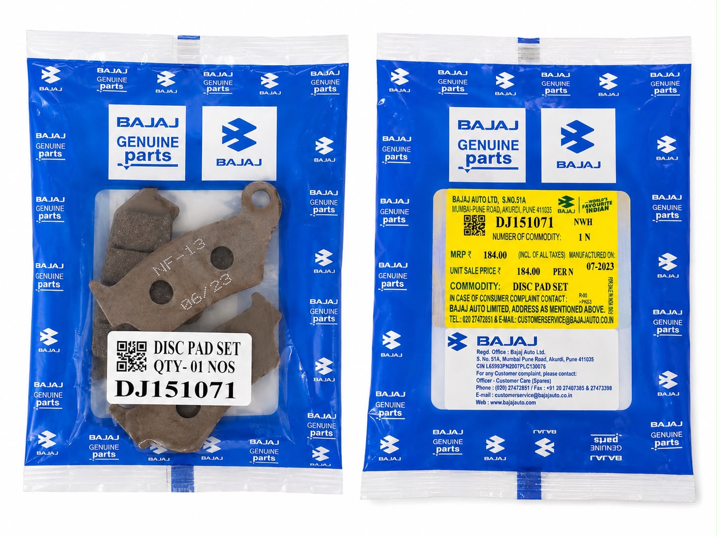 Pastilla delantera tipo original PULSAR 180 homologadas